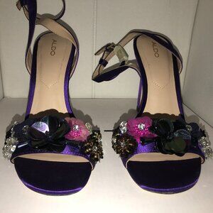 Aldo Sequin Purple Strapped Pumps